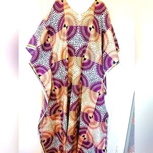 Women Ankara Vlisco Veritable Wax Hollandais Maxi Kaftan African Dress Boubou